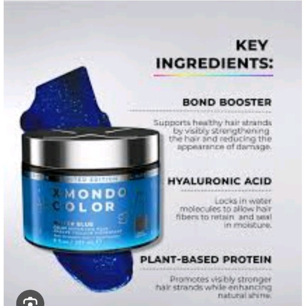 XMONDO Color Water Blue Color Depositing Mask, limited edition 8 Oz Sealed.